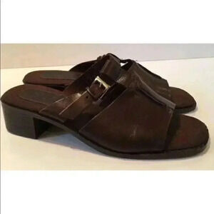 Unisa Sandals Brown Leather Buckle  Made In Brazil